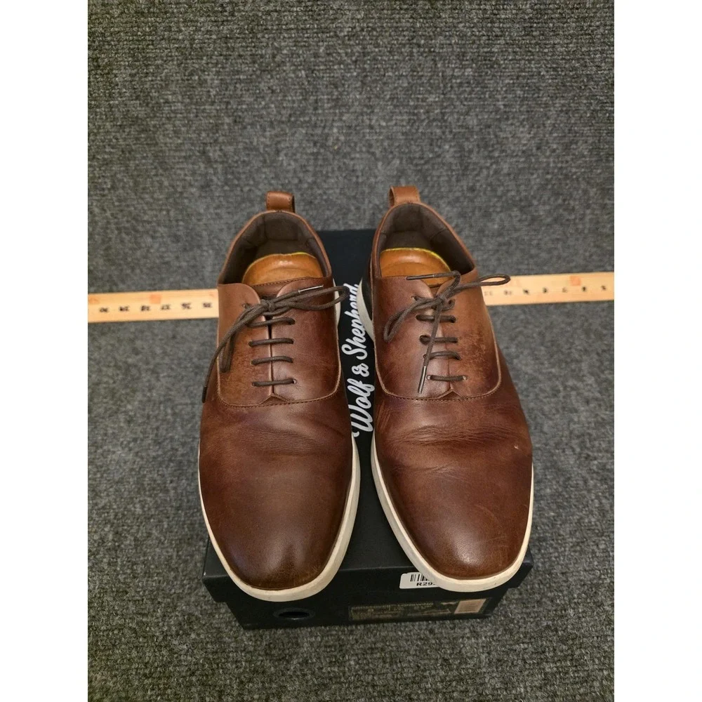 Wolf & Shepherd Shoes Mens Size 8 Brown Leather Crossover Longwing Dress Comfort